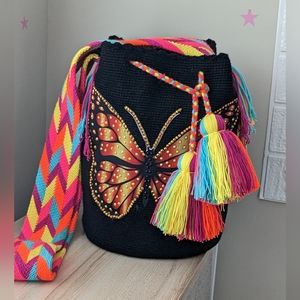 Wayuu Bag Butterfly Design / Handmade Bag/ Size L/ Made in Colombia